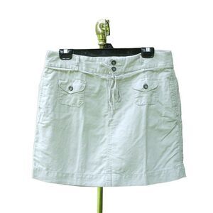 Vintage 00s Old Navy Light Khaki Linen Blend Mini Skirt
